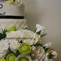 Gumpaste Flowers Wedding Cake