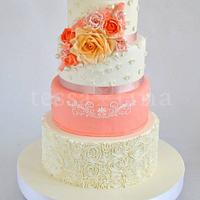 Coral, Ruffles and Roses