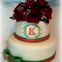 Christmas colored bridal shower cake