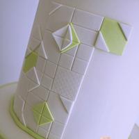 Wedding cake with green note 