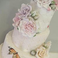 Spring themed wedding cake
