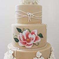 Camelia wedding cake
