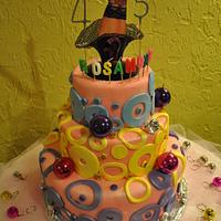 45th Disco Theme Birthday Cake
