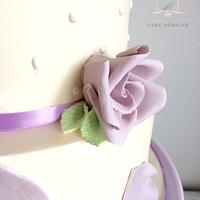 Lilac Rose Wedding Cake