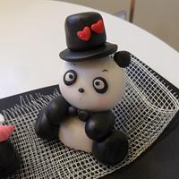 Pandas wedding cake topper
