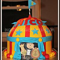 circus tent cake