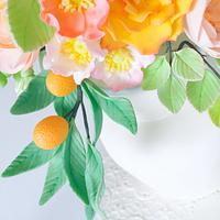 Roses and Kumquats bouquet cake