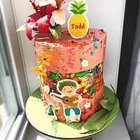 Hawaiian Wedding Shower Cake