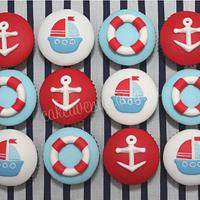 Nautical Themed Cake & Cupcakes
