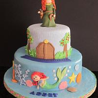 Young Merida & Little Ariel Cake 