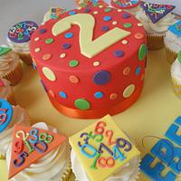 Shapes and Numbers Birthday Cake