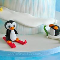 Penguin christmas cake.