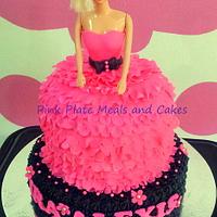 Ruffled Barbie cake