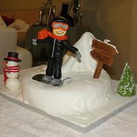 snowboarder cake