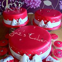Red and Silver Wedding Cake