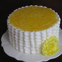 BUTTERCREAM CAKE WITH A FONDANT YELLOW FLOWER