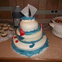 Nautical themed Baby shower cake