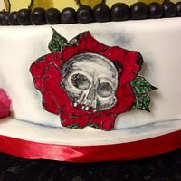 Tattoo and skull gothic style cake