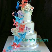 Butterfly wedding cake march 2014
