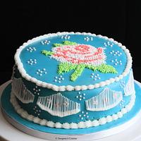 A Royal Icing Cross Stitch Cake 