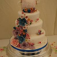 4 tier Whimsical Teapot Wedding cake