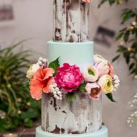 Rustic & Blossoms Wedding cake by Mericakes