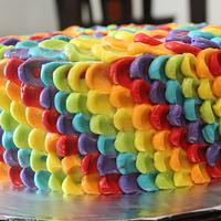 Rainbow petal cake