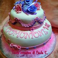 Torta Scarpette da ballerina x comunione(First communion ballet shoes cake)