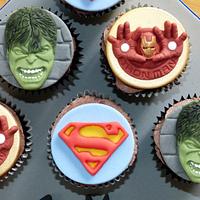 Superhero Marvel chocolate cupcakes