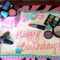 Makeup Themed Birthday Cake 