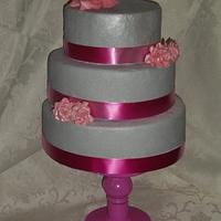 Simple Pink Wedding Cake