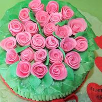 Cake bouquet of roses