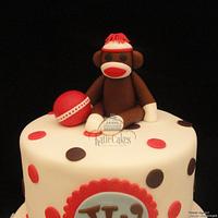 Sock Monkey Babyshower Cake