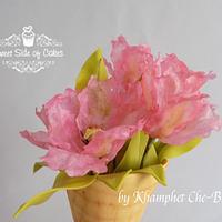 Ice Cream Parrot Tulips @Sugarflowers & Cakes in Bloom Collaboration