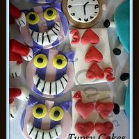 alice in wonder land  cupcake toppers  and cake topper
