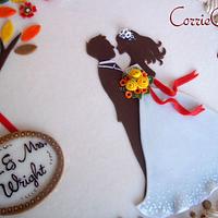 fall wedding sheet cake