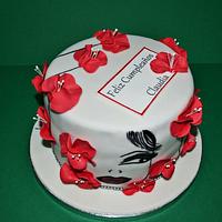 cake red poppies