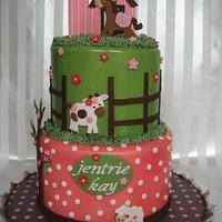 BABY GIRL FARMER CAKE