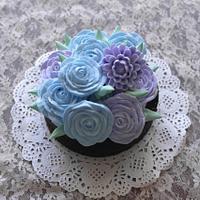 purple&blue rose cake