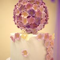 Liliac Blossom Wedding Cake