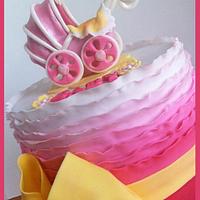 Pink Ruffled Carriage cake