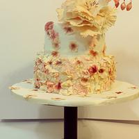 A 2 tier wedding cake