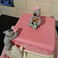 Cute teddied christening cake