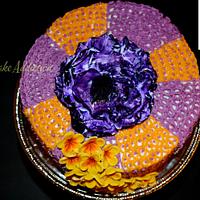 Crochet work inspired Butter-cream cake with gumpaste flowers :)