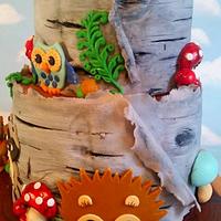 Woodland Animals Baby Shower cake