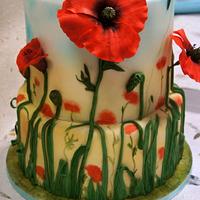 Poppies wedding cake