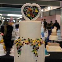 Gold award winning wedding cake - capi de monte china flower inspired