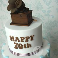 Gramophone birthday cake