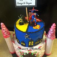 Superhero and Princess cake