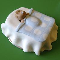 Baby in cradle mini cake